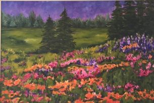 "Lupines & Poppies" 36 x 24 o/c